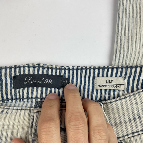 Level 99 Lily Skinny Straight Stripe Denim Jeans Women Size 26 - Picture 2 of 9